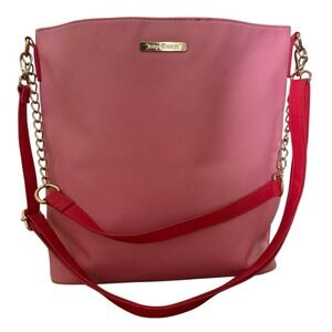 Juicy Couture OUI shoulder tote‎ gym beach bag charm pink/red